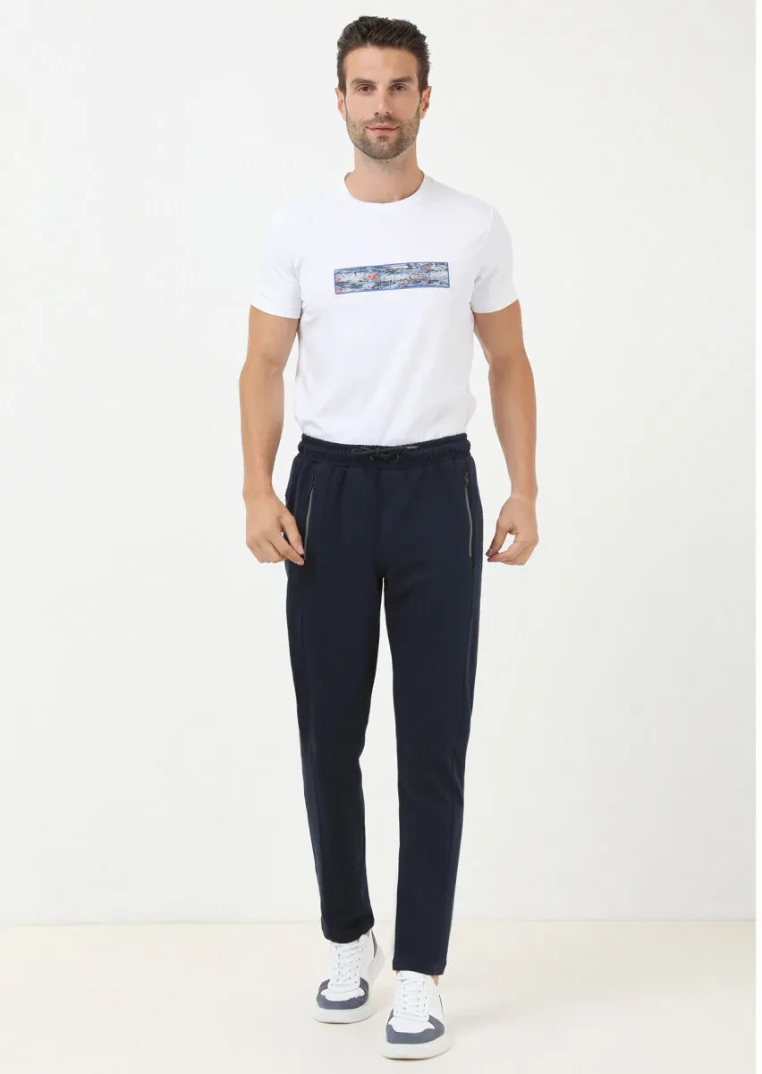 Navy Blue Sweat Pants - 1