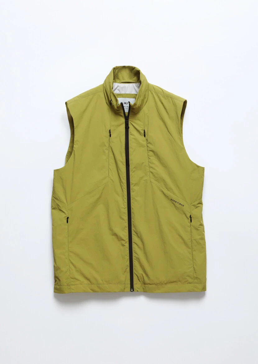 Oil Green Regular Fit Turtleneck Denim Weaving Puffer Vest - 6