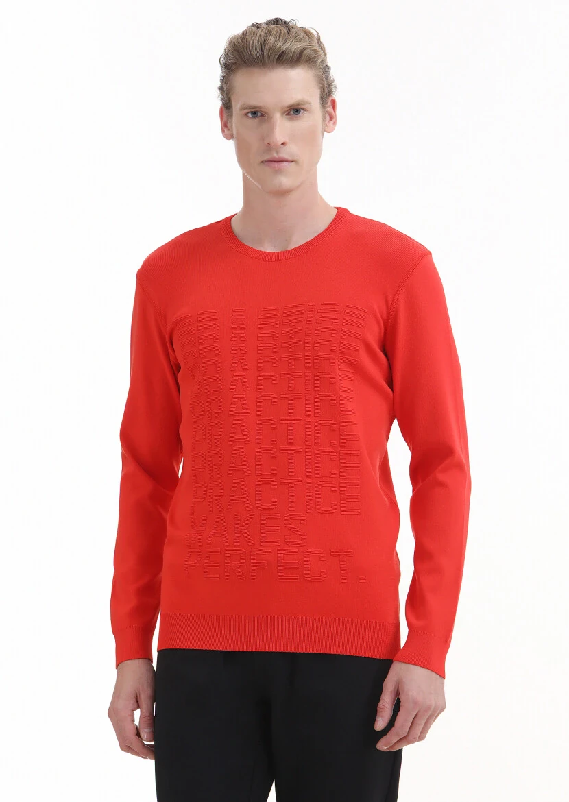 Orange Knitwear Sweatshirt - 1