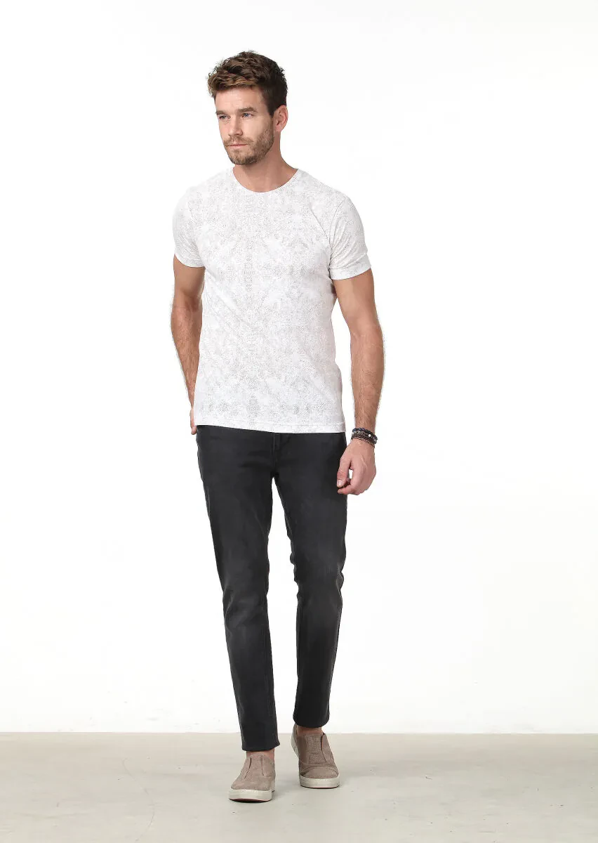 Orange Printed Cotton Blended T-Shirt - 2