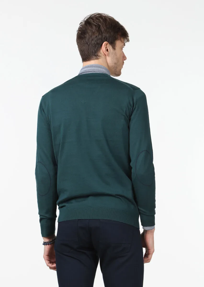 Petrol Blue Knitwear Sweatshirt - 4