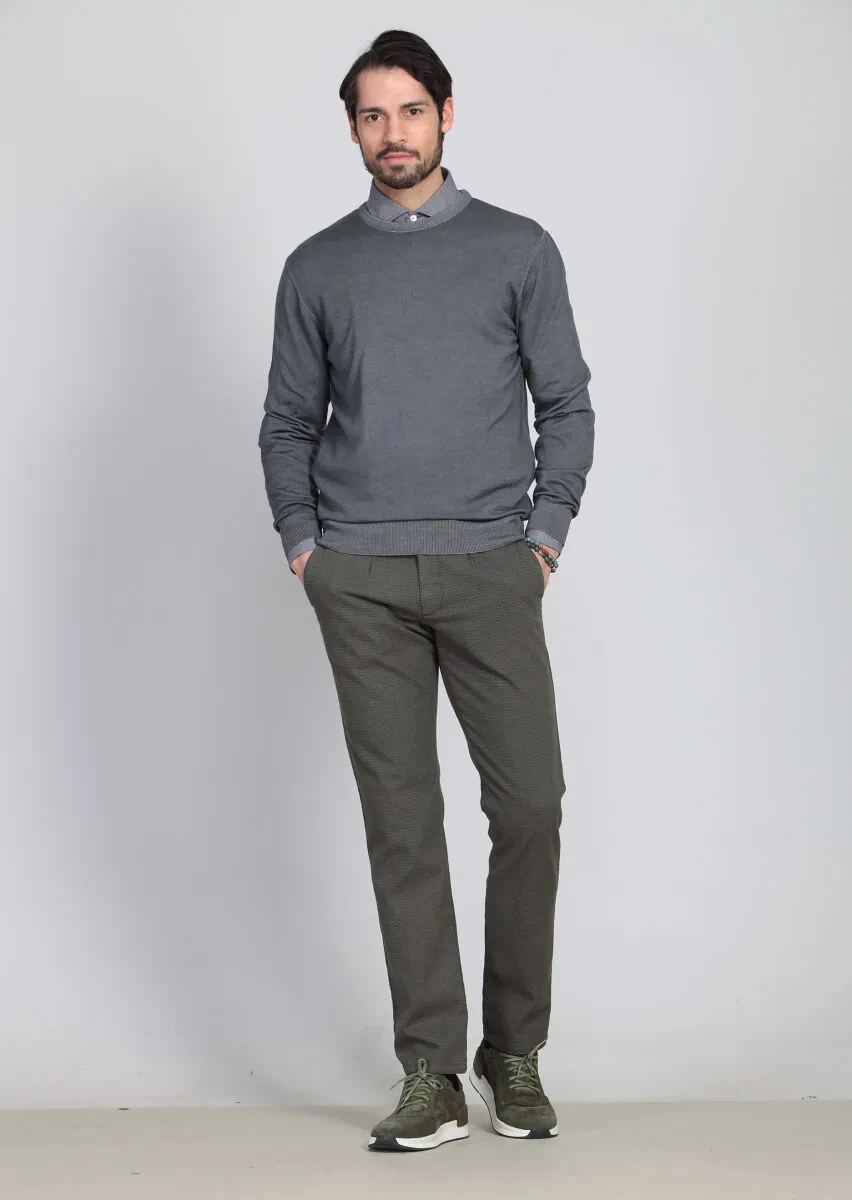 Petrol Blue Knitwear Sweatshirt - 1