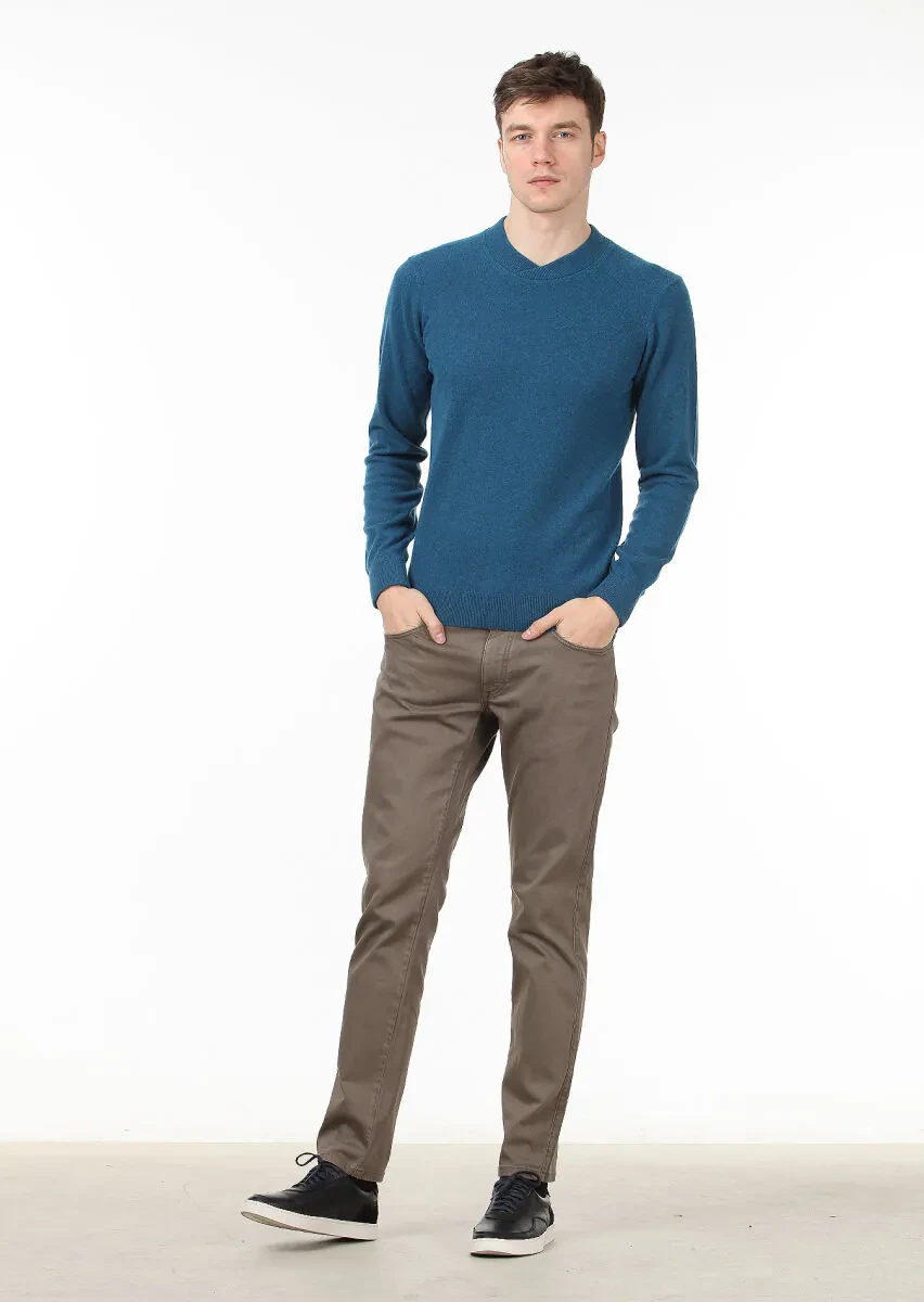 Petrol Blue Knitwear Sweatshirt - 3