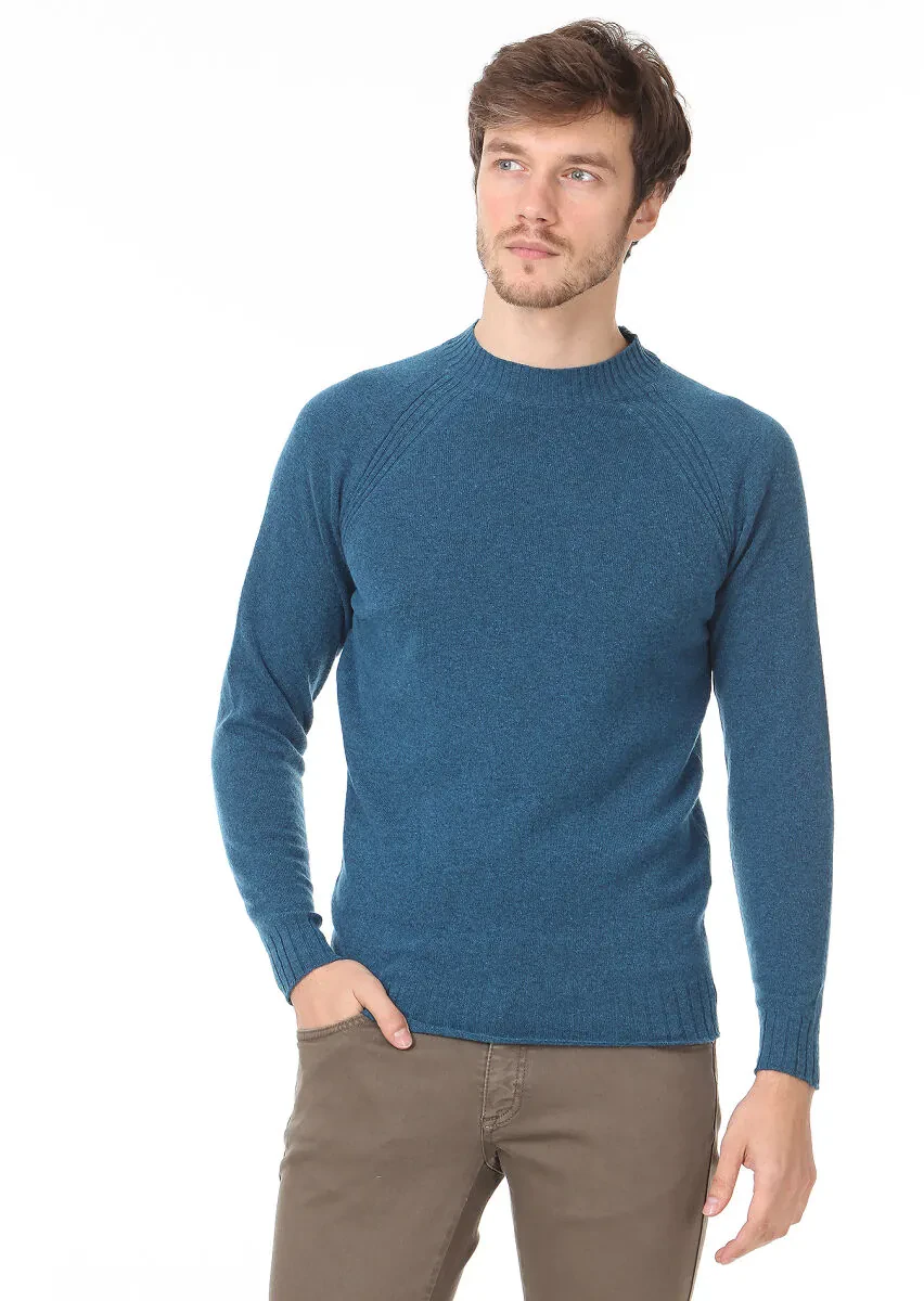 Petrol Blue Knitwear Sweatshirt - 2