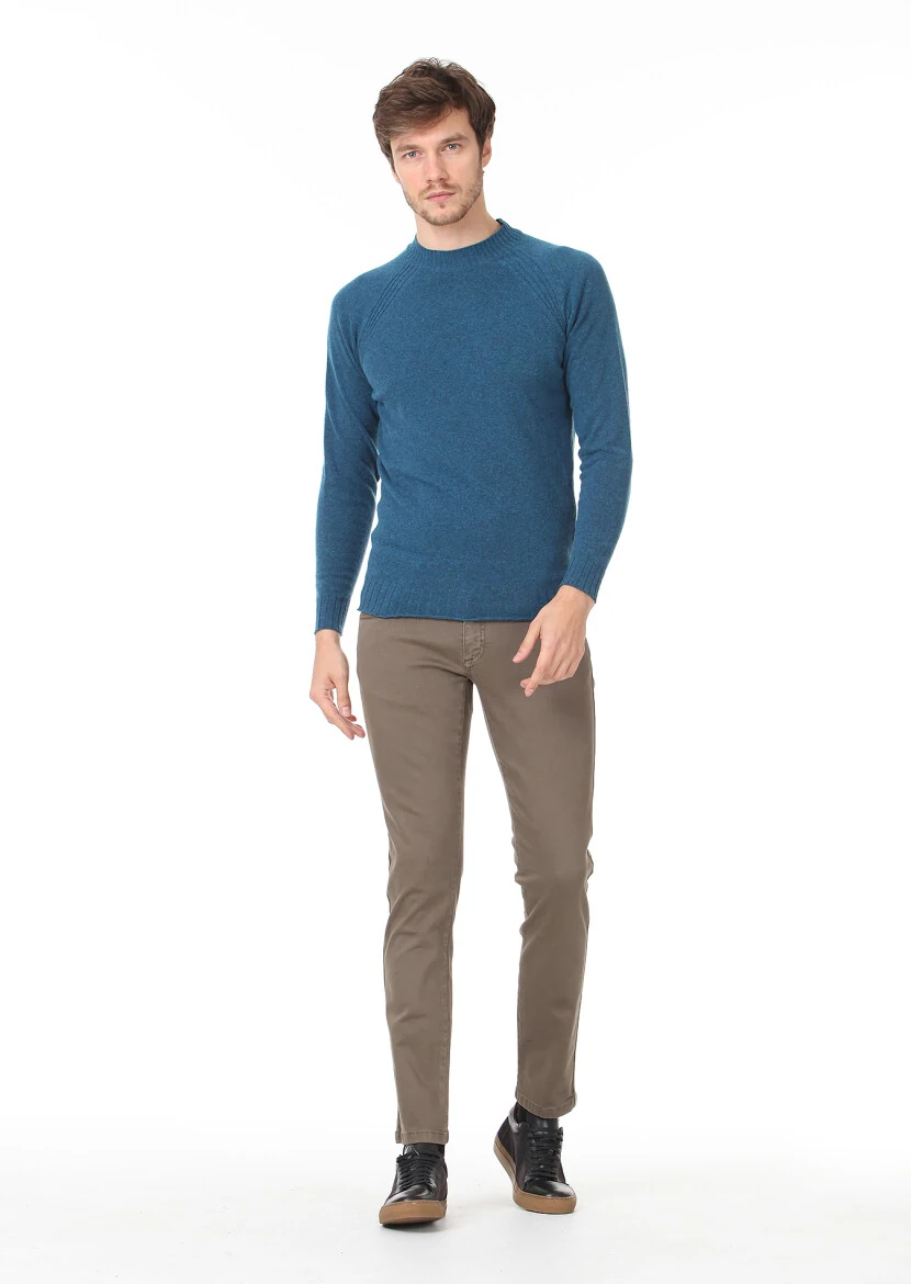 Petrol Blue Knitwear Sweatshirt - 3