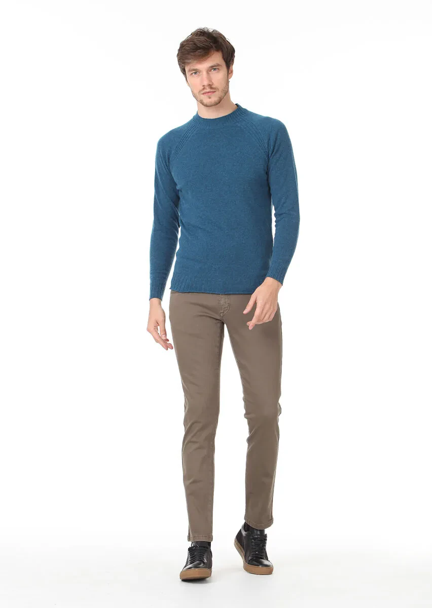Petrol Blue Knitwear Sweatshirt - 3