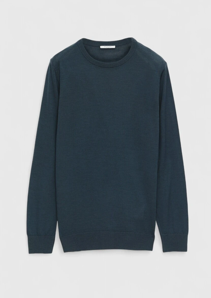 Petrol Blue Knitwear Sweatshirt - 6