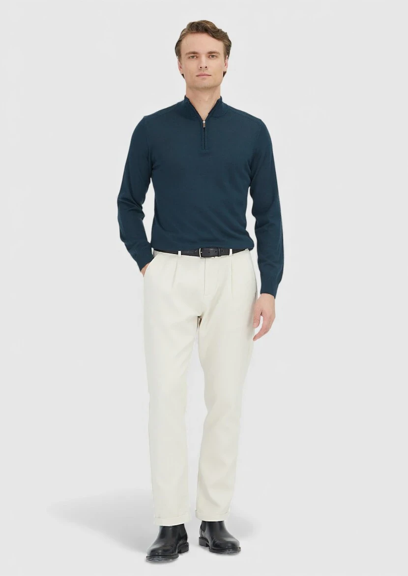 Petrol Blue Knitwear Sweatshirt 