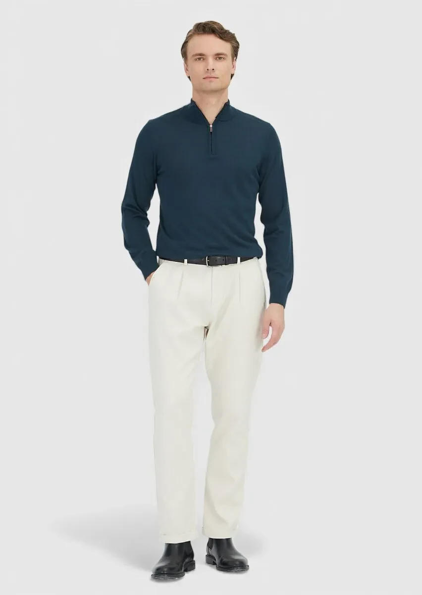 Petrol Blue Knitwear Sweatshirt - 2