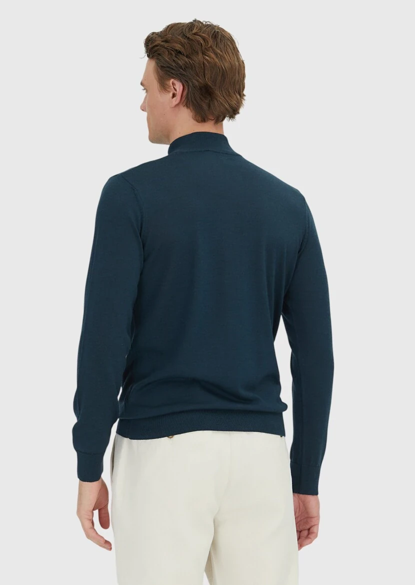 Petrol Blue Knitwear Sweatshirt - 5