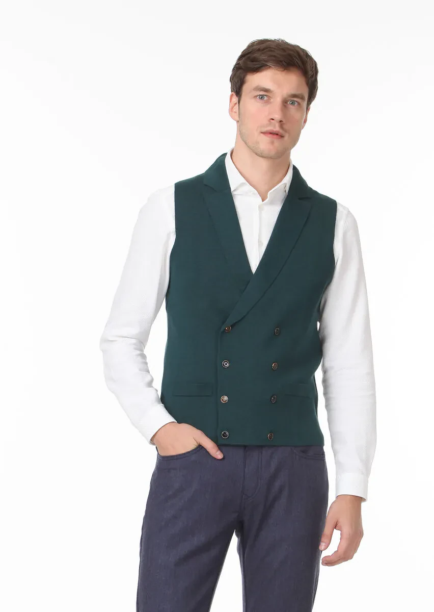 Petrol Regular Fit Casual Örme Triko Yelek - 3