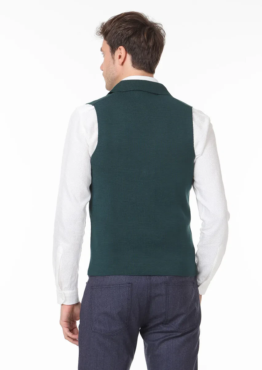 Petrol Regular Fit Casual Örme Triko Yelek - 4