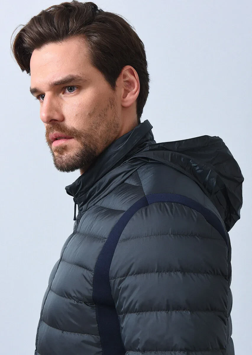 Petrol Regular Fit Dik Yaka Casual Dokuma Mont - 2