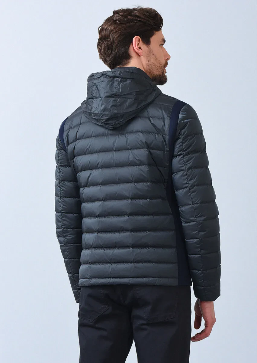 Petrol Regular Fit Dik Yaka Casual Dokuma Mont - 5