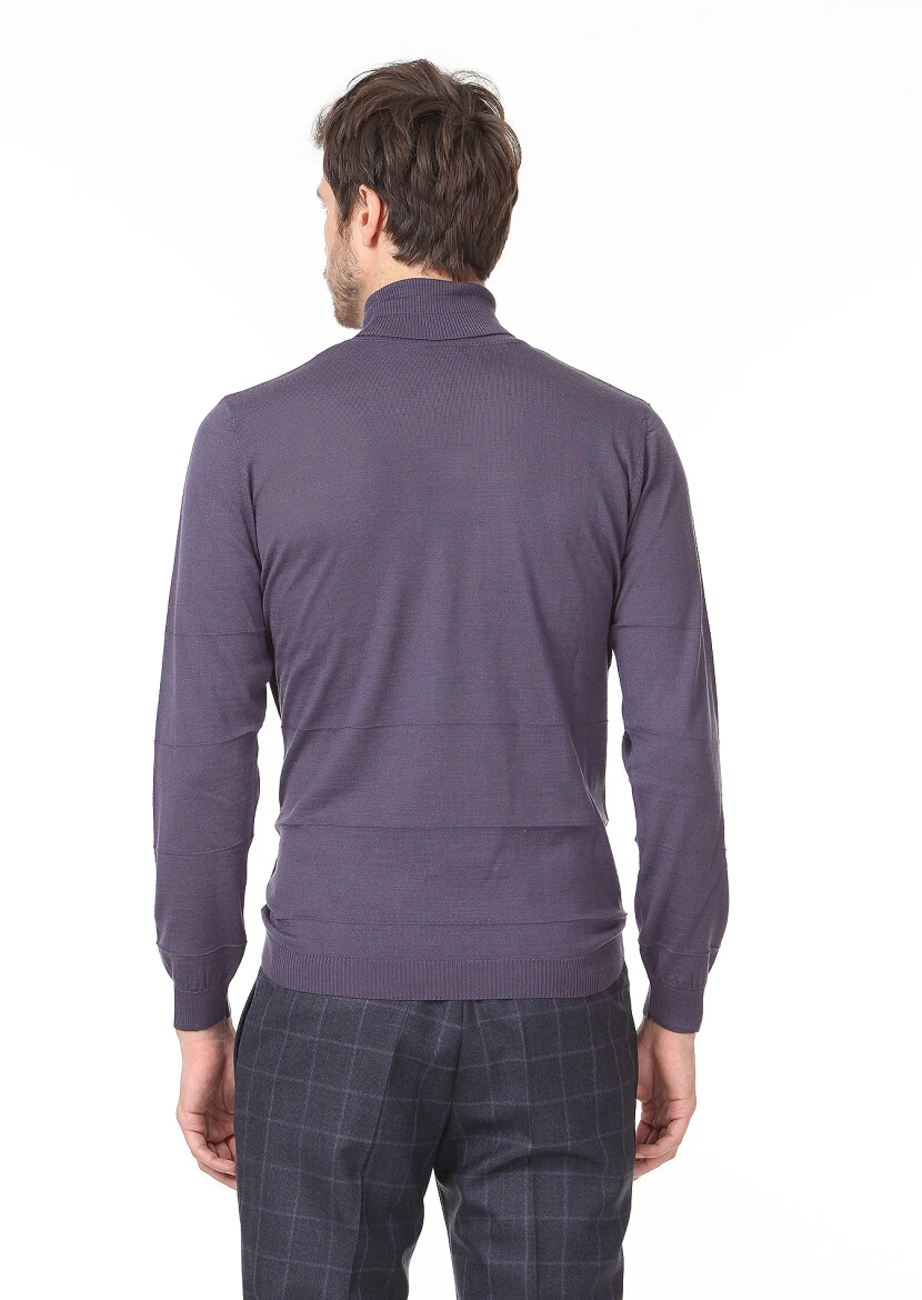 Purple Knitwear Sweatshirt - 4