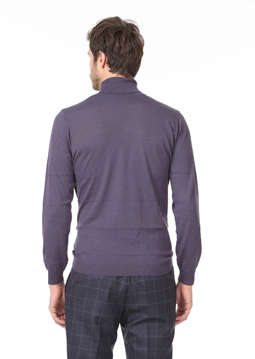 Purple Knitwear Sweatshirt - 4