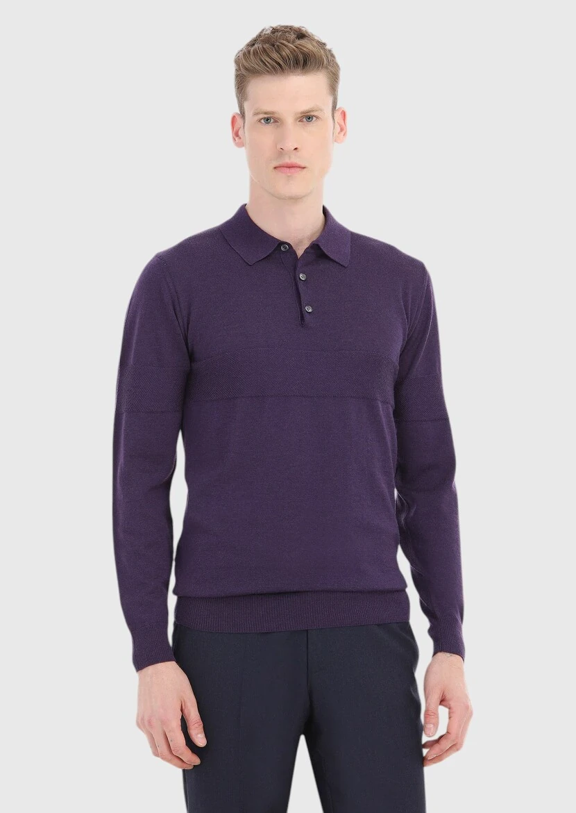 Purple Knitwear Sweatshirt 