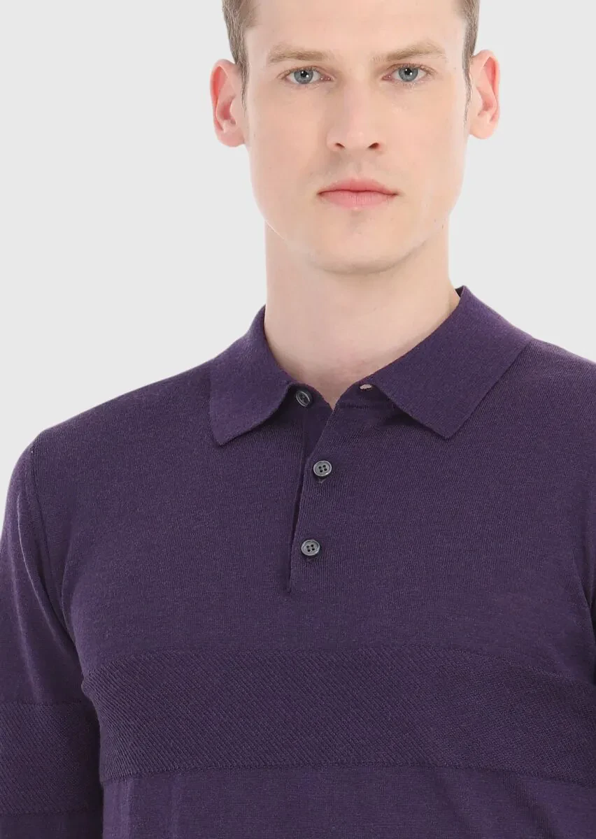 Purple Knitwear Sweatshirt - 3