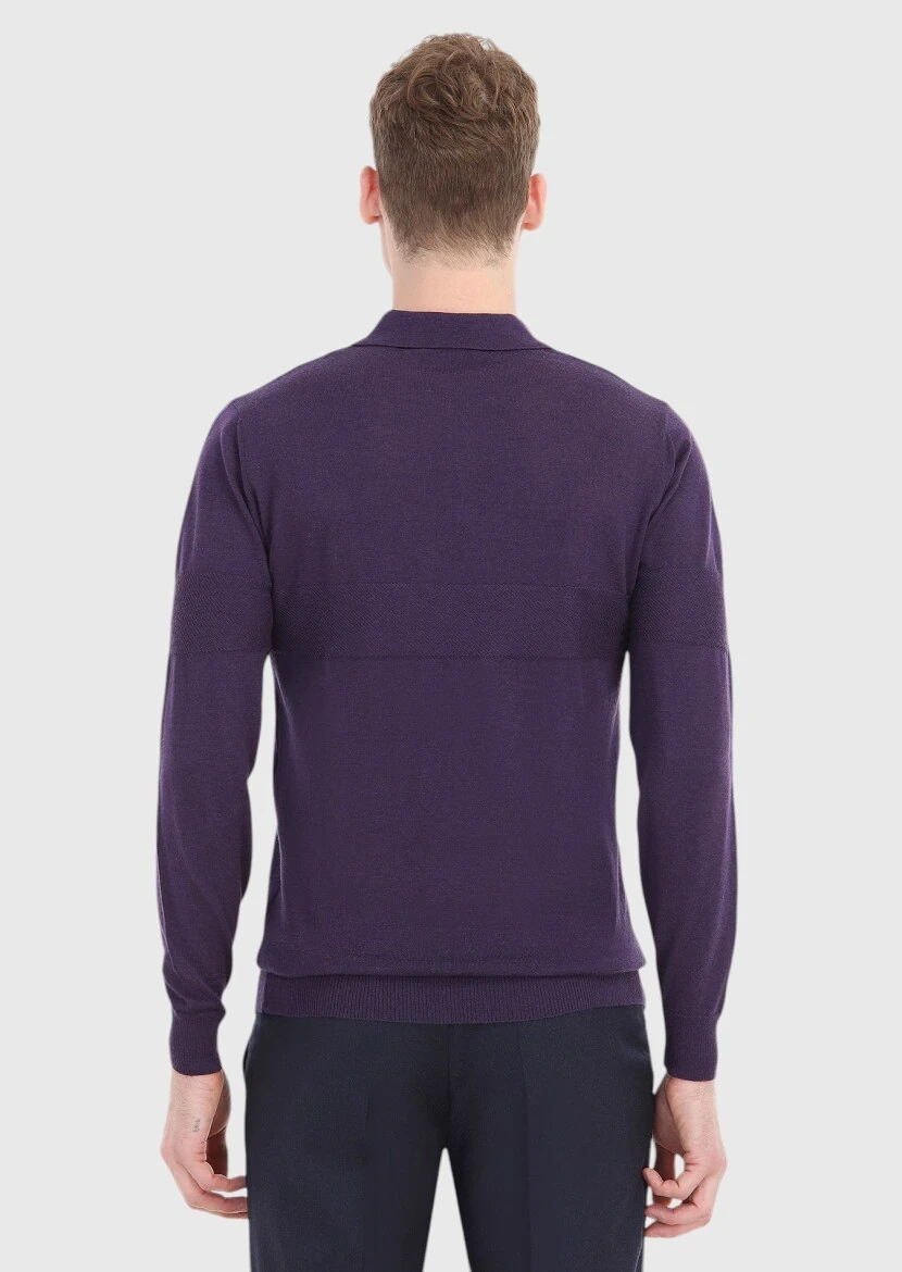 Purple Knitwear Sweatshirt - 4