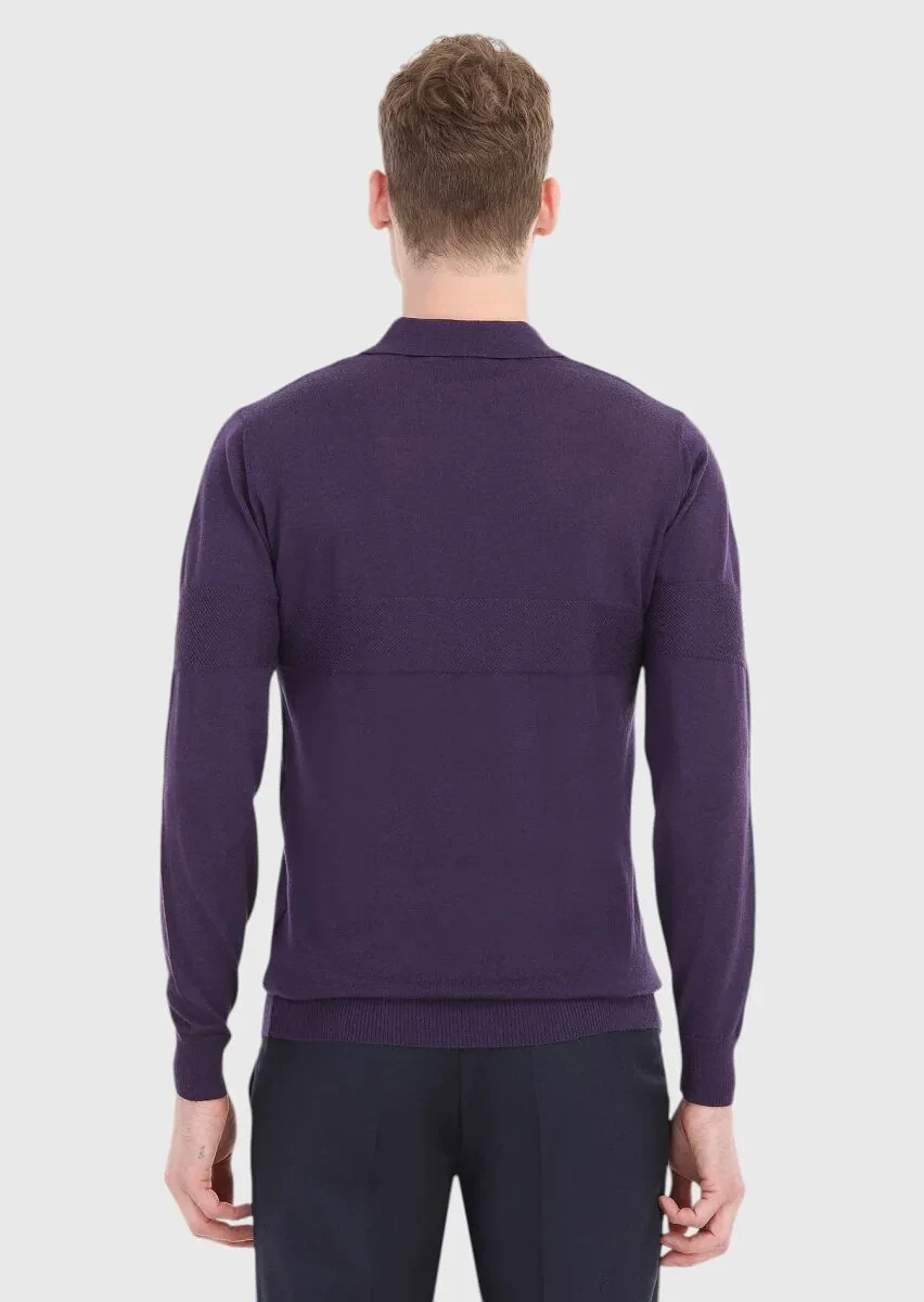 Purple Knitwear Sweatshirt - 4