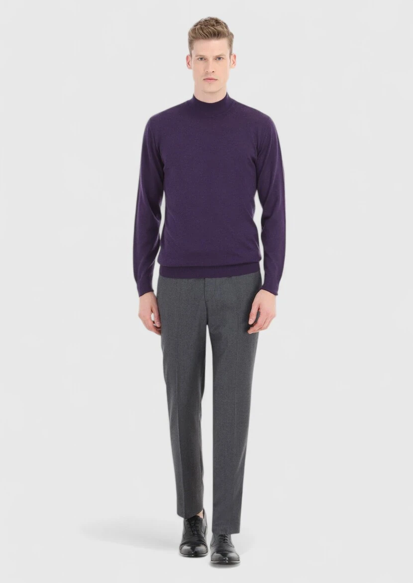 Purple Knitwear Sweatshirt - 1