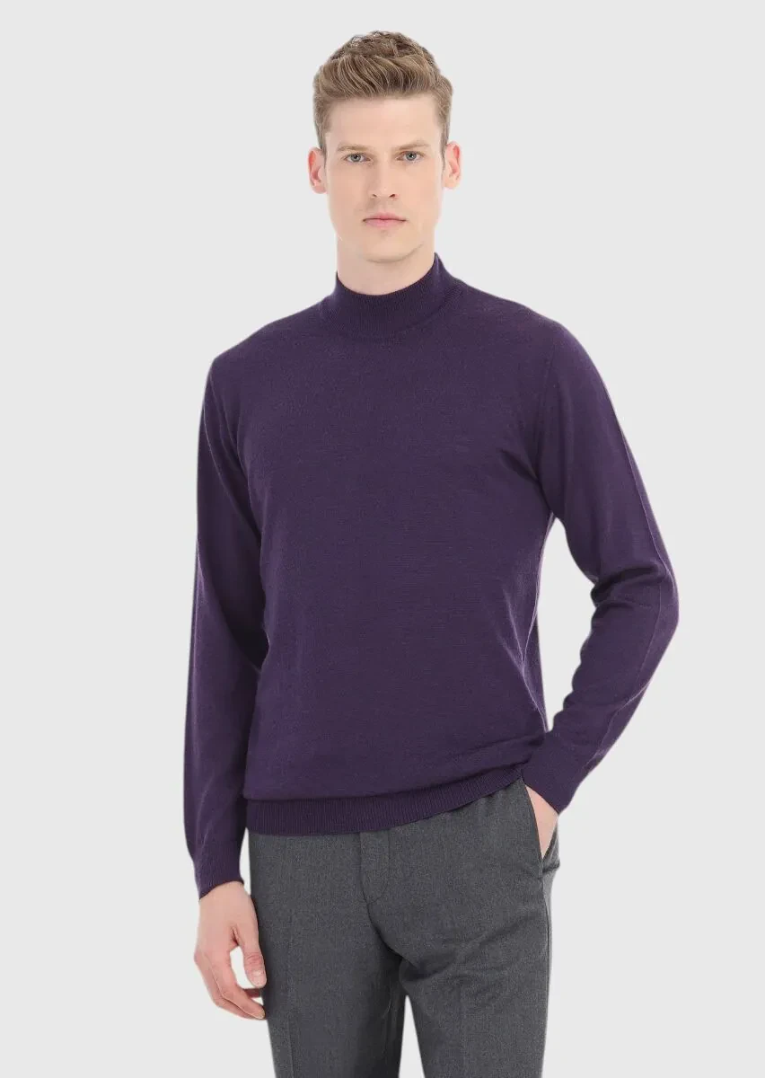 Purple Knitwear Sweatshirt - 2