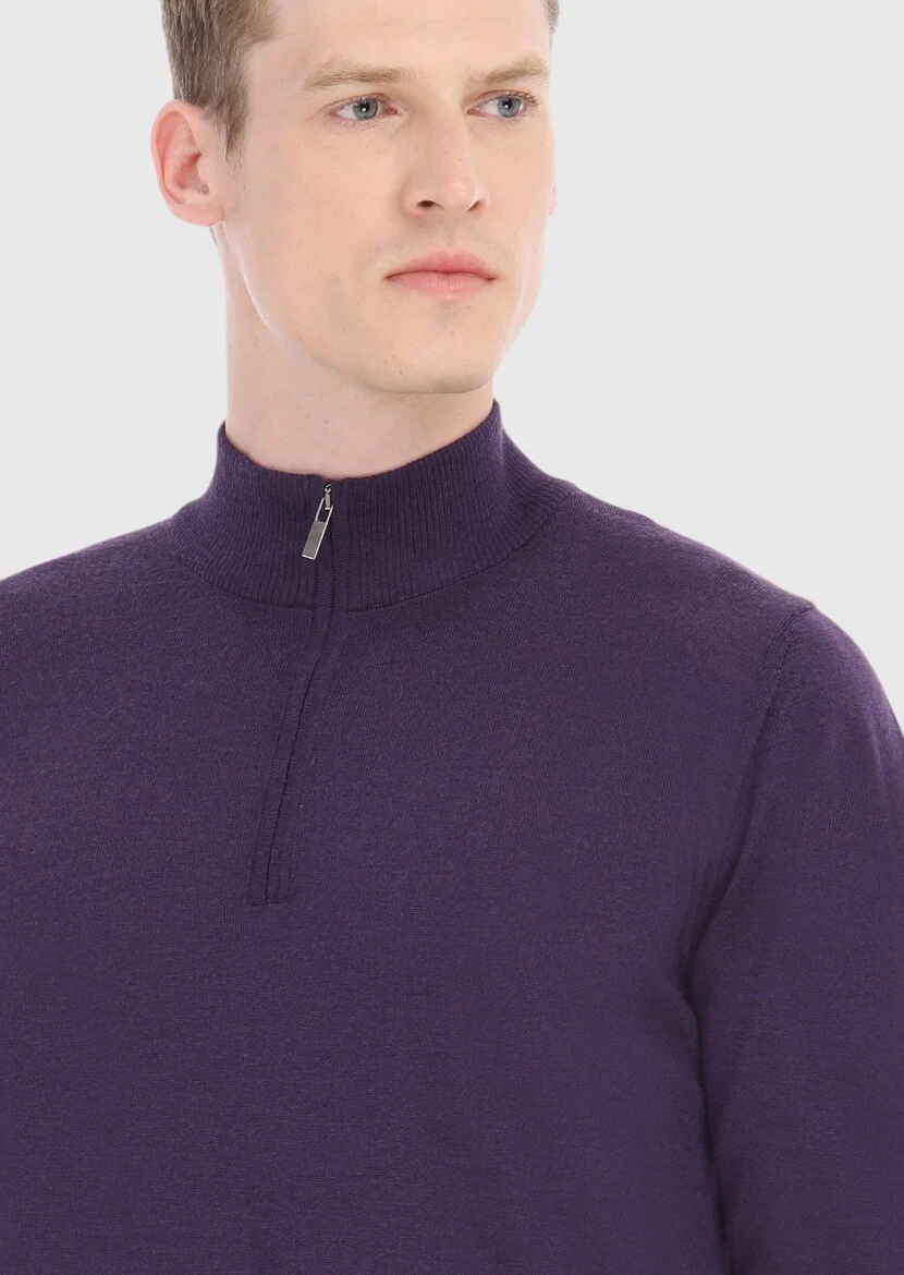 Purple Knitwear Sweatshirt - 3