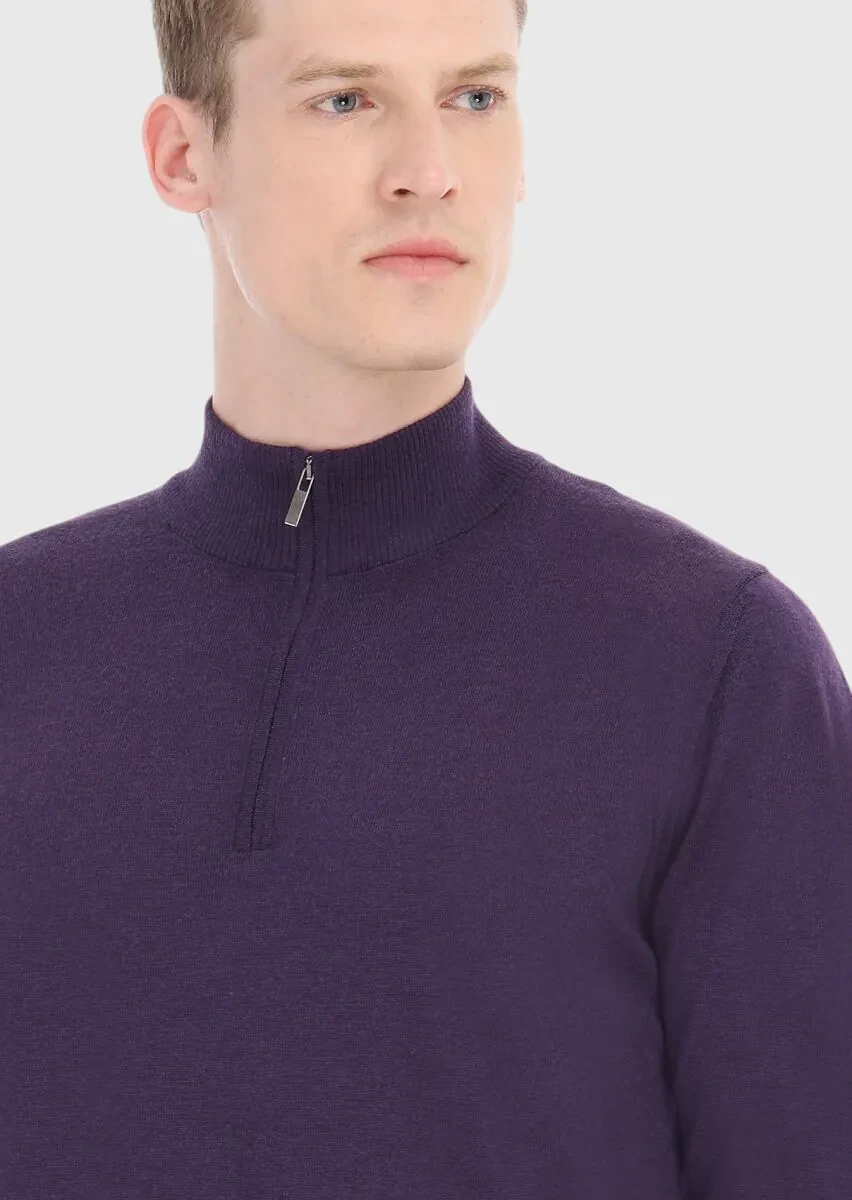Purple Knitwear Sweatshirt - 3