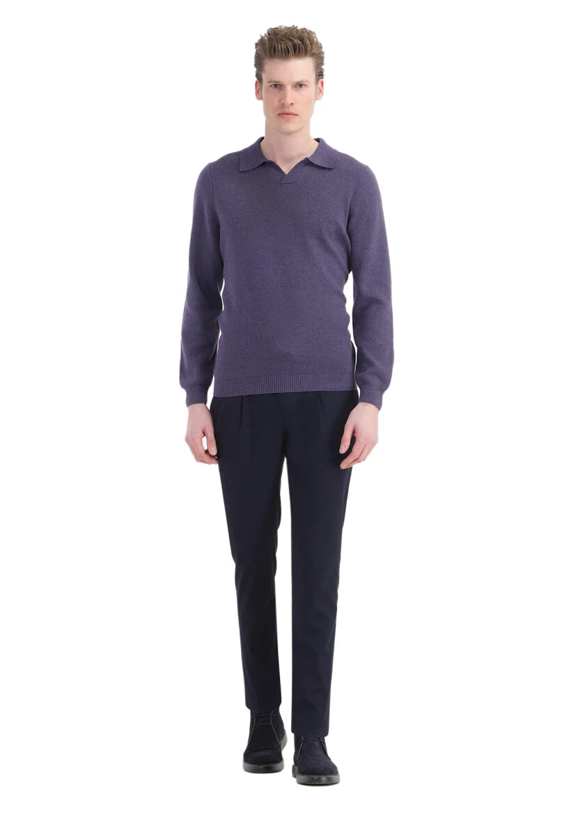 Purple Knitwear Sweatshirt 
