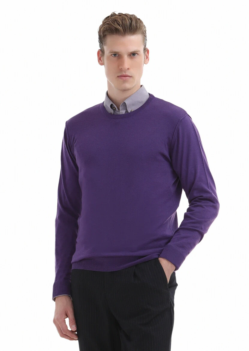 Purple Knitwear Sweatshirt - RAMSEY