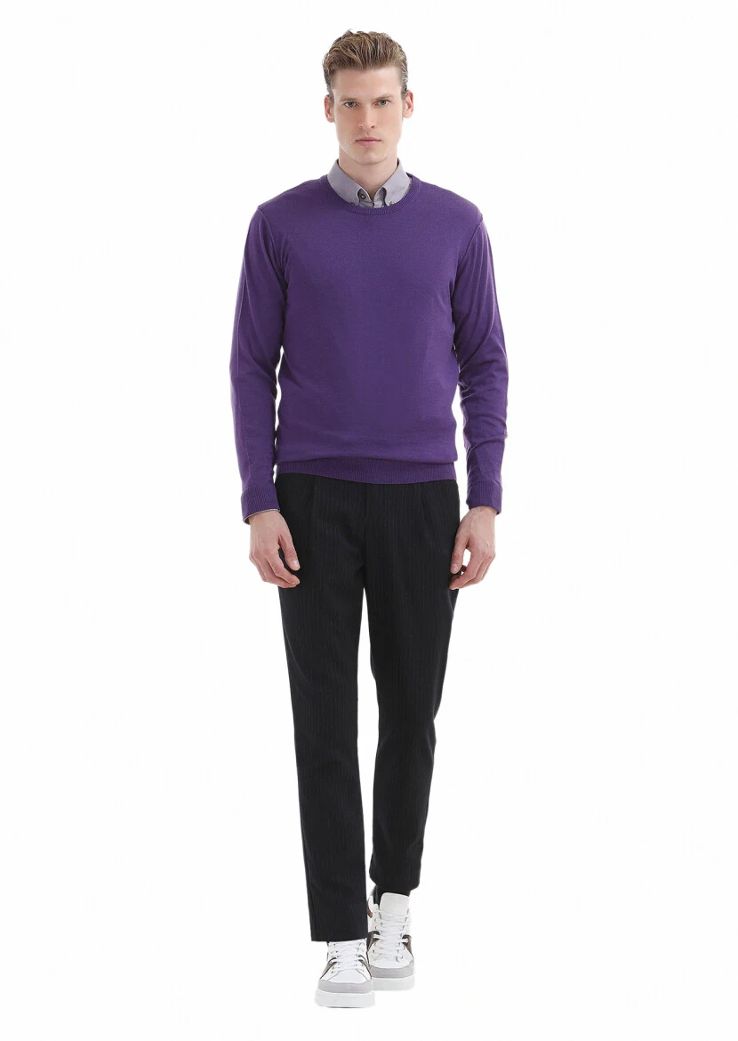 Purple Knitwear Sweatshirt - RAMSEY