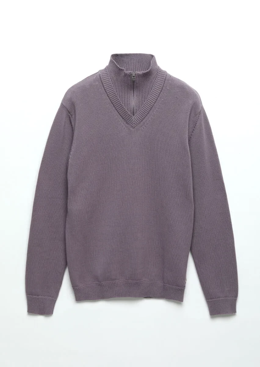 Purple Knitwear Sweatshirt - 7