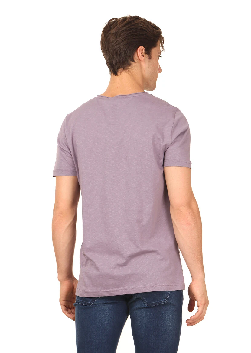 Purple Plain 100% Cotton T-Shirt - 4