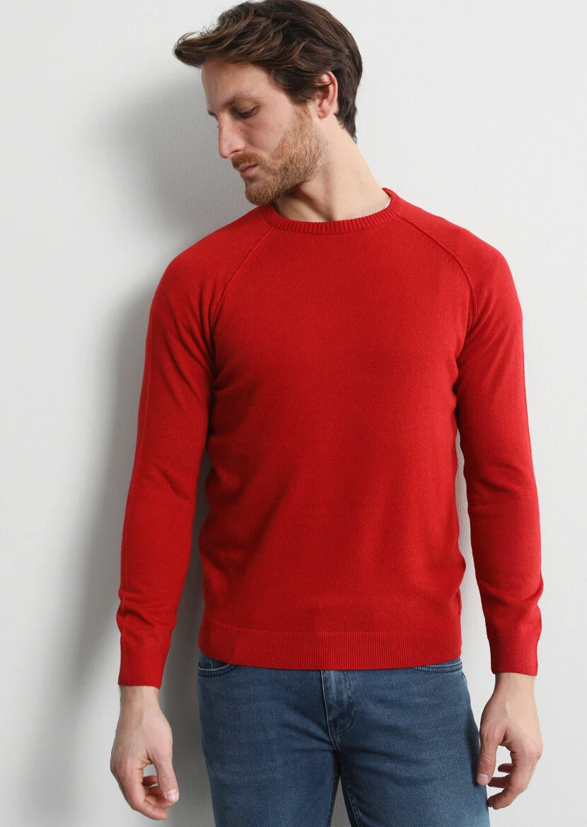 Red Knitwear Sweatshirt - 1