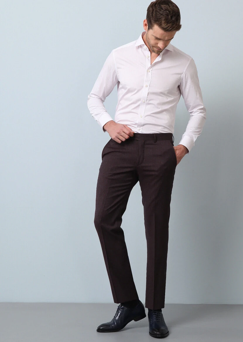 Renksiz Regular Fit Dokuma Klasik %100 Pamuk Gömlek - 2