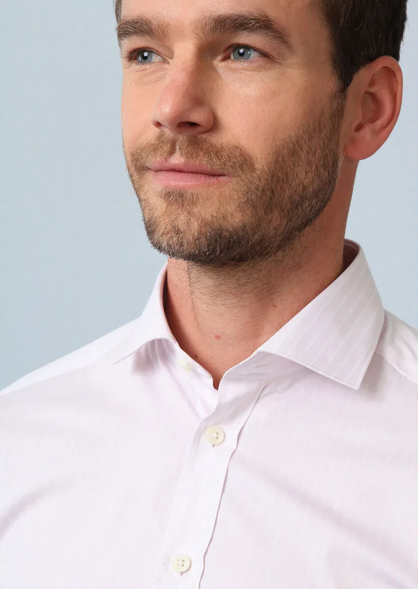 Renksiz Regular Fit Dokuma Klasik %100 Pamuk Gömlek - 4