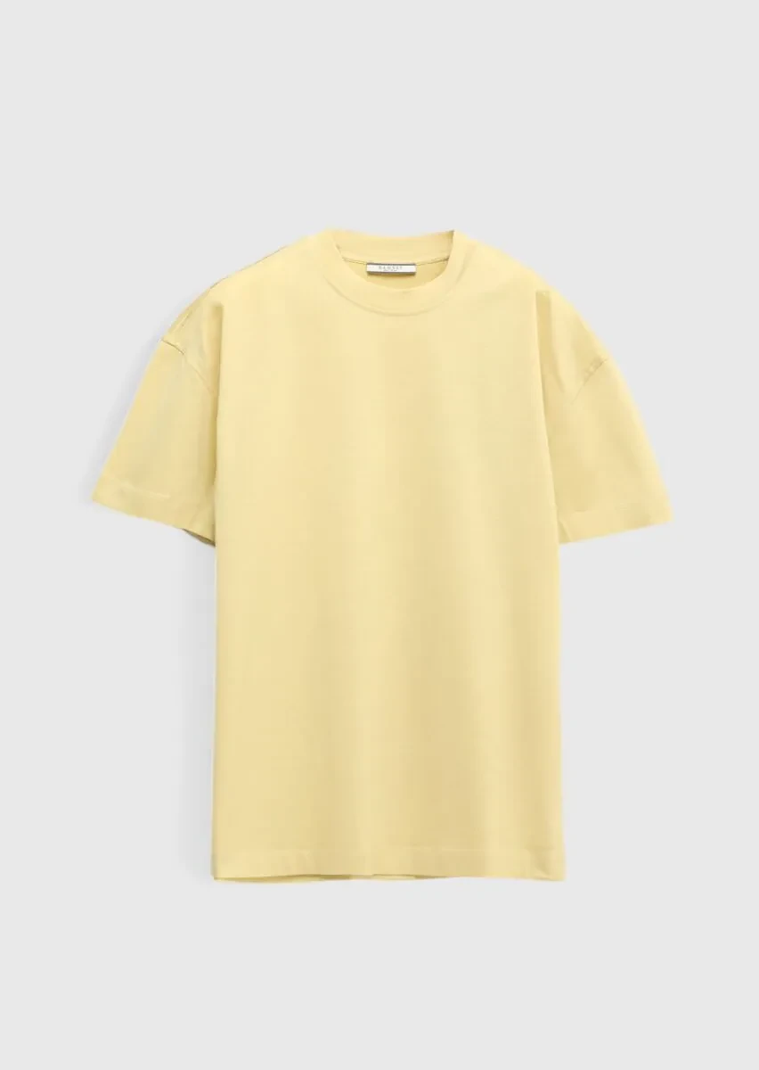 Saffron Plain Crew Neck 100% Cotton T-Shirt - 7