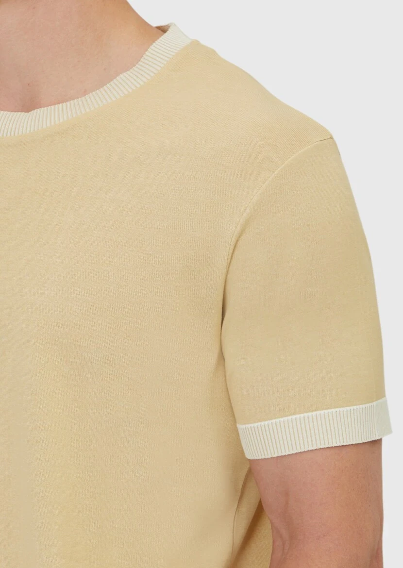 Saffron Plain Crew Neck 100% Cotton T-Shirt - 4