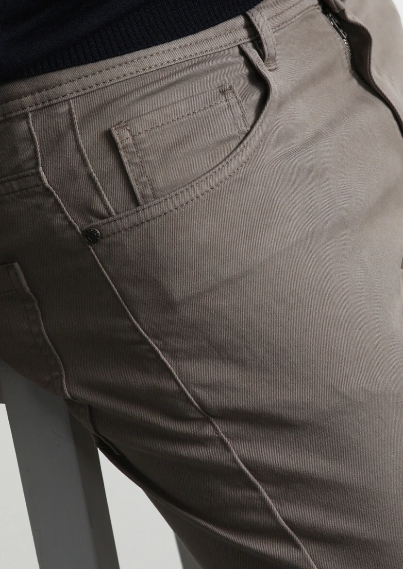 Saffron Weaving Slim Fit Casual Cotton Blended Trousers 