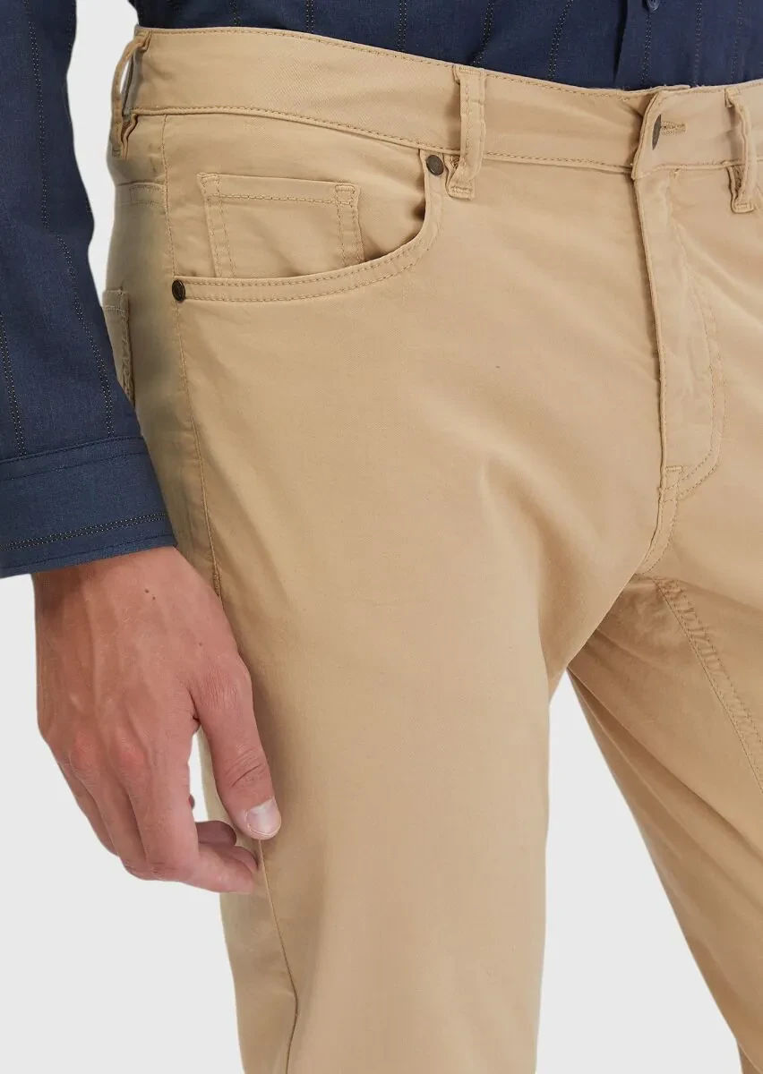 Saffron Weaving Slim Fit Casual Cotton Blended Trousers - 4