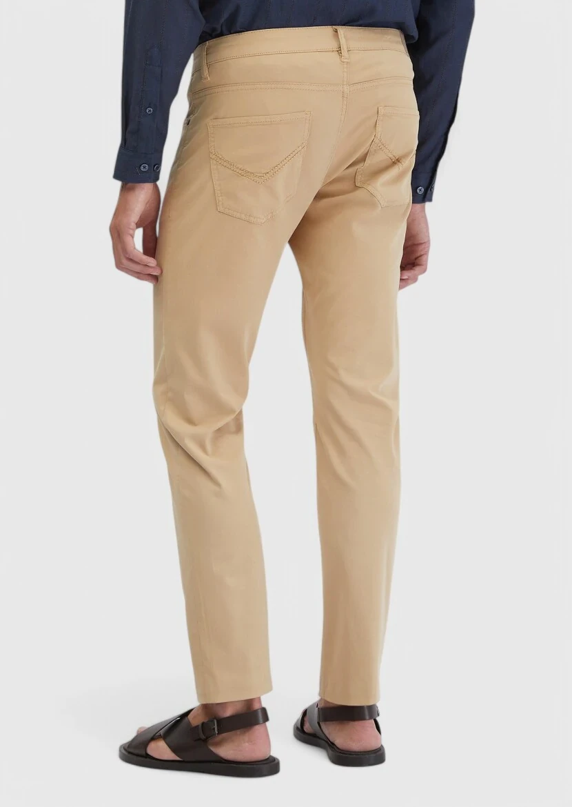 Saffron Weaving Slim Fit Casual Cotton Blended Trousers - 5