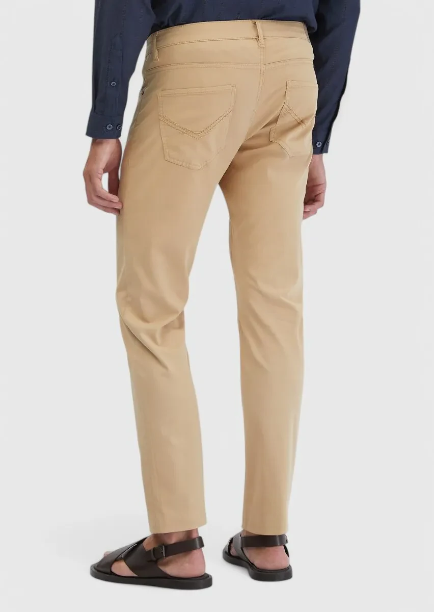 Saffron Weaving Slim Fit Casual Cotton Blended Trousers - 5