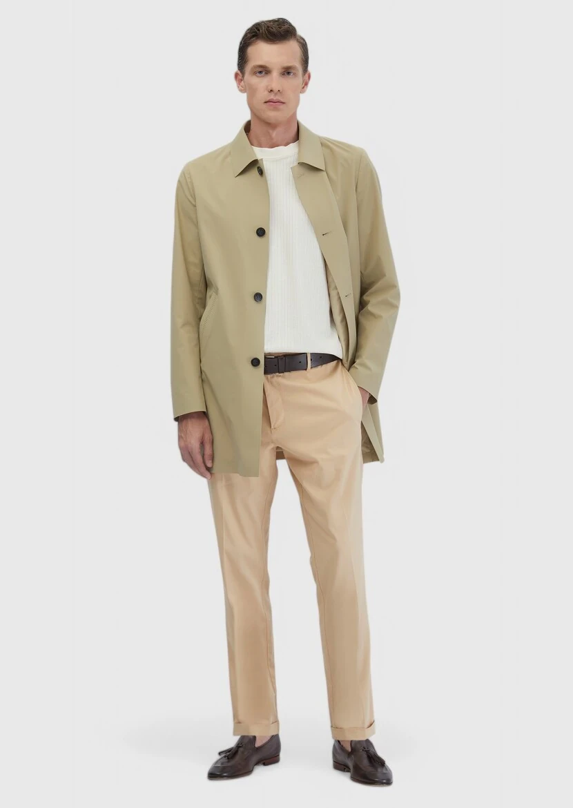 Safran Regular Fit Gömlek Yaka Casual Dokuma Pardesü - RAMSEY