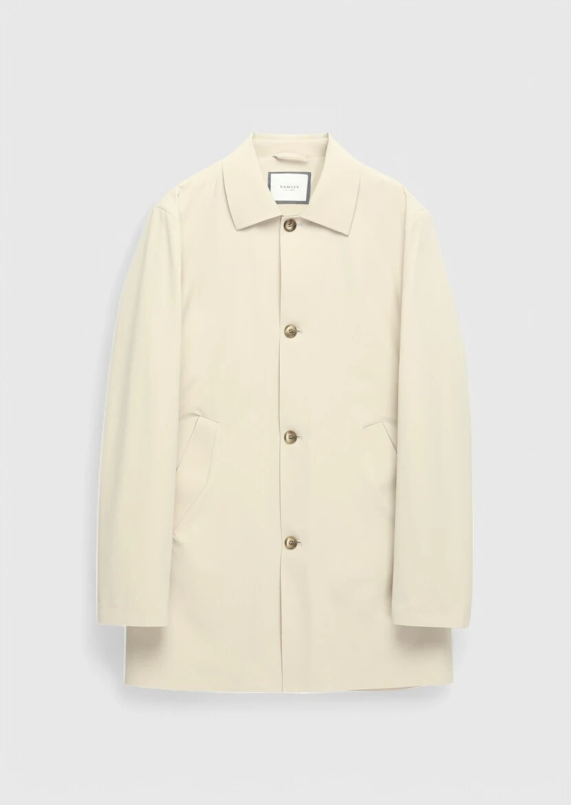 Safran Regular Fit Gömlek Yaka Casual Dokuma Pardesü - 7