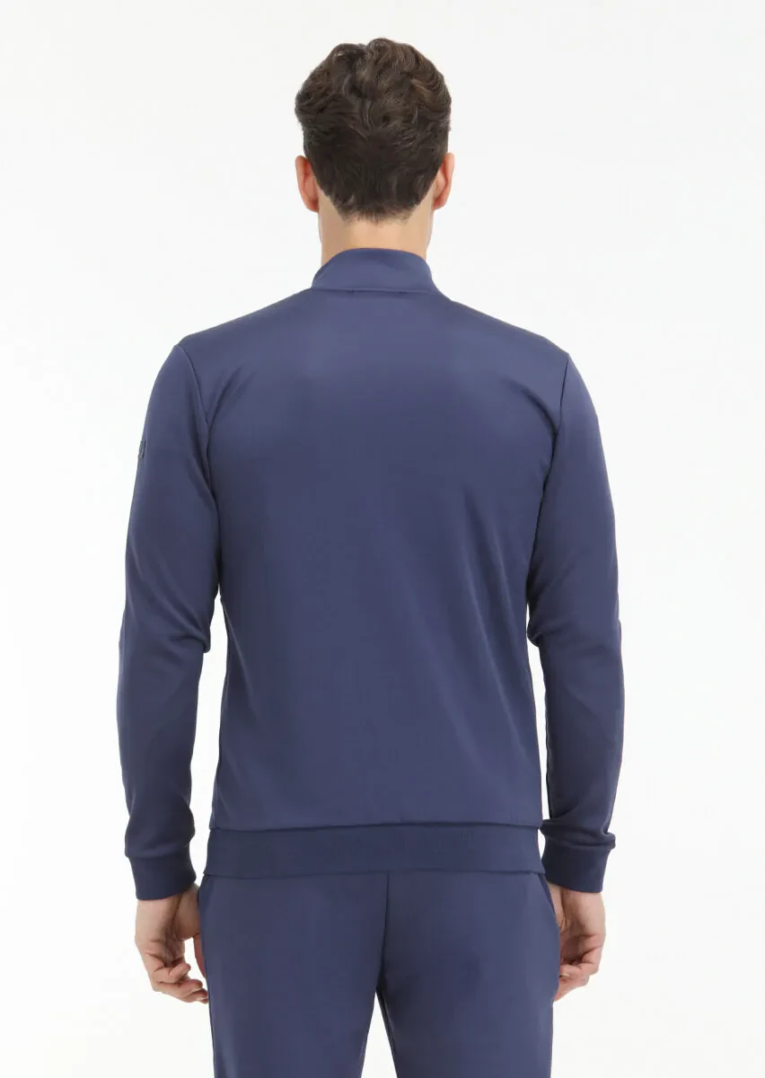 Saks Dik Yaka Düz Sweatshırt - 5