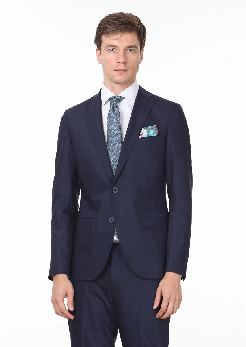 Saks Düz Fashion Slim Fit Yün Karışımlı Takım Elbise - 1