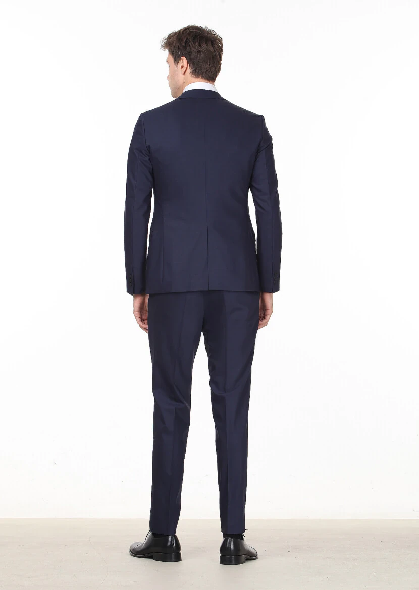 Saks Düz Fashion Slim Fit Yün Karışımlı Takım Elbise - 4