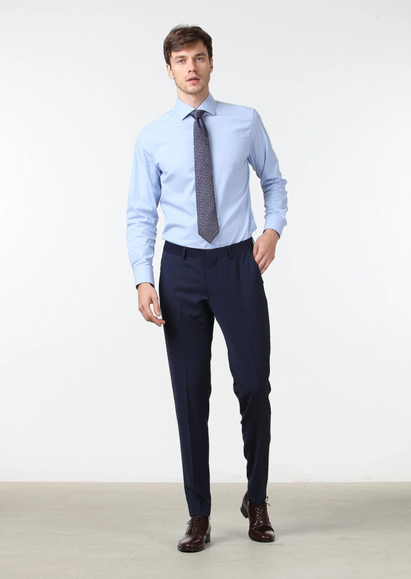 Saks Düz Kumaş Fashion Slim Fit Klasik Yün Karışımlı Pantolon - 2