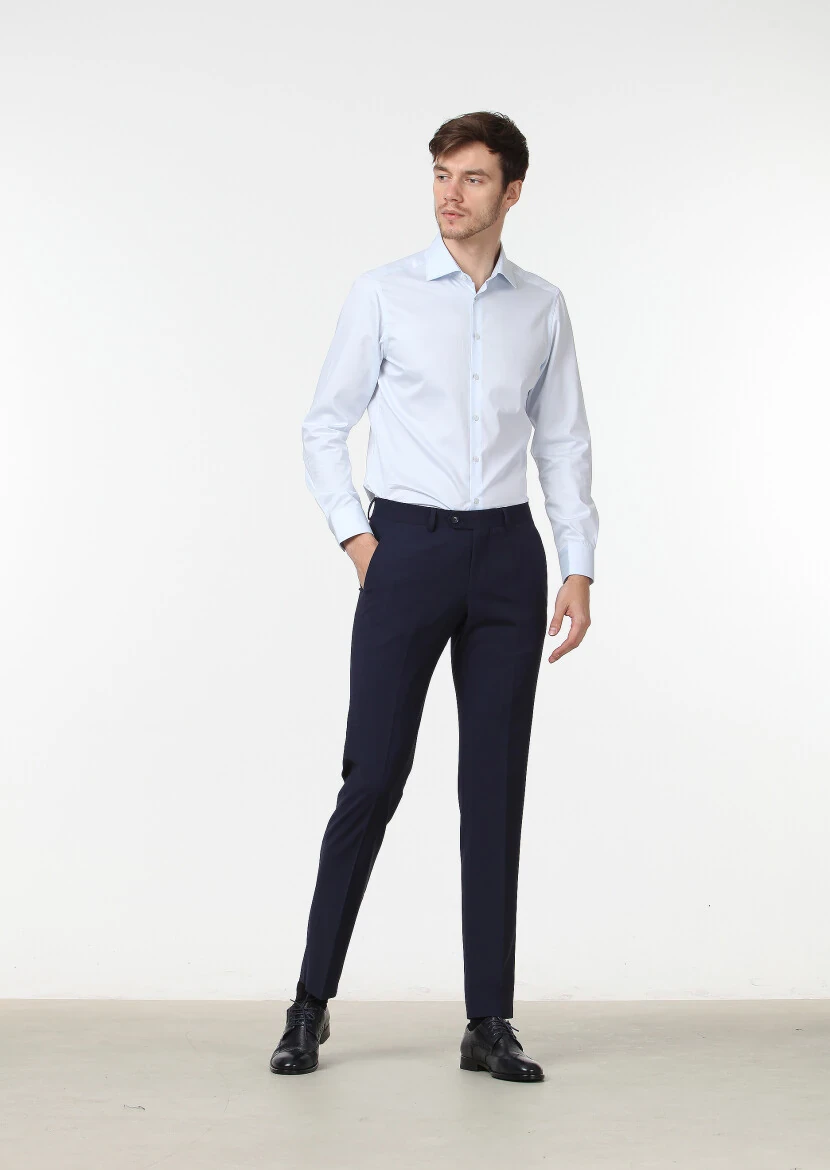 Saks Düz Kumaş Modern Fit Klasik Yün Karışımlı Pantolon - 2