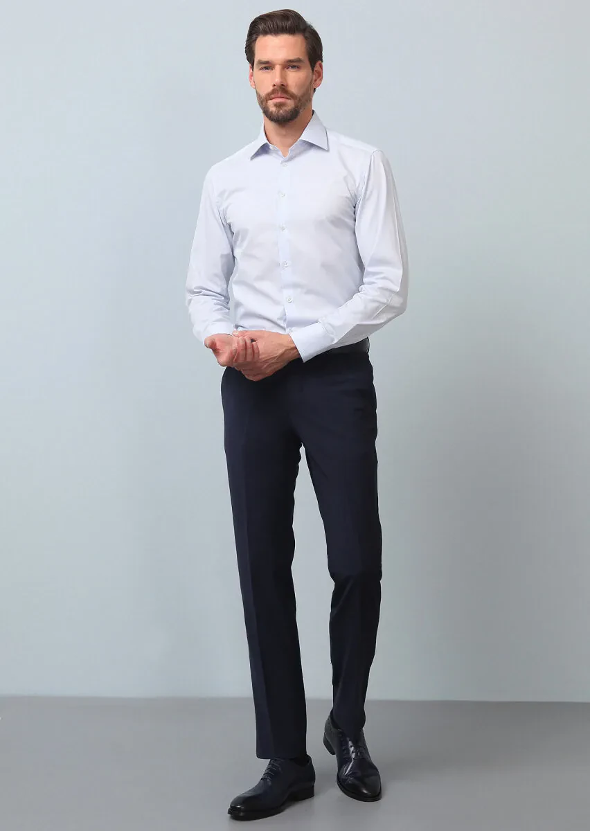 Saks Düz Kumaş Modern Fit Klasik Yün Karışımlı Pantolon - 1